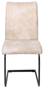Καρέκλα Μεταλλική TORY Μαύρη/Ύφασμα Suede Μπεζ 43x56x95cm (Σετ 4 ΤΕΜ)