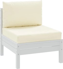 vidaXL Μαξιλάρια Παλέτας 2 τεμ. Κρεμ Λευκά Ριγέ από Ύφασμα Oxford