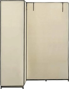 vidaXL Γωνιακή Ντουλάπα Κρεμ 130x87x169 εκ.