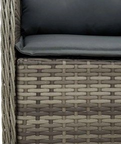 vidaXL Σετ Τραπεζαρίας Κήπου 9 τεμ. Γκρι Συνθ. Ρατάν με Μαξιλάρια