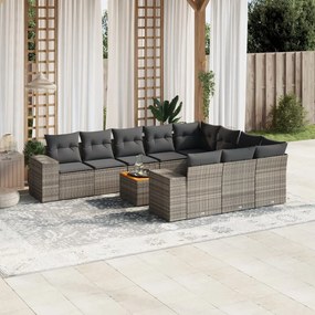vidaXL Patio Sofa Set 10-θέσια Grey and Dark Grey