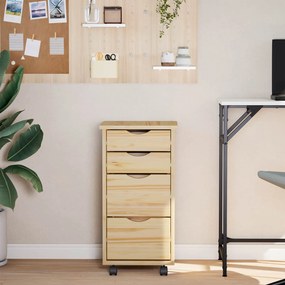 vidaXL Κινητό Ντουλάπι με Γραφείο με τροχούς MOSS Διαφανής Βερνίκι