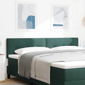 vidaXL LED Κεφαλάρι με Κουμπιά Σαλονιού Σκούρο Πράσινο 90 εκ Βελούδο
