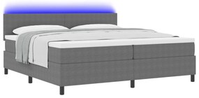 vidaXL Κρεβάτι με Βάση Στρώματος & LED Ανοιχτό Γκρι 200x200 εκ. Βελούδο