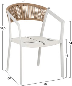ΣΕΤ ΤΡΑΠΕΖΑΡΙΑΣ 5ΤΜΧ TABER HM10837.02 ΚΑΡΕΚΛΕΣ &amp; ΤΡΑΠΕΖΙ ΑΛΟΥΜ.-POLYWOOD--ΛΕΥΚΟ