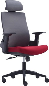 BF8900 Πολυθρόνα Γραφείου Διευθυντή, Mesh Γκρι, Ύφασμα Μπορντώ   1τμχ