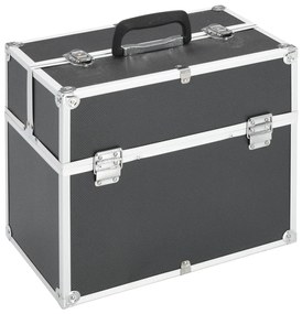 vidaXL Βαλίτσα Μακιγιάζ Μαύρη 38x23x34 εκ. Αλουμινίου