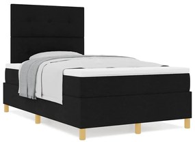 vidaXL Κρεβάτι με ελατήρια με στρώμα Μαύρο 120 x 200 cm ύφασμα