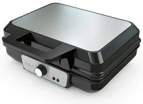Συσκευή για βάφλες Tesla WM200BX, 1000W, Για 2 βάφλες, Αντικολλητικές πλάκες, 140 - 220C, Ασήμι/Μαύρο