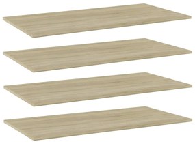vidaXL Ράφια Βιβλιοθήκης 4 τεμ. Sonoma Δρυς 80x20x1,5 εκ. Μοριοσανίδα