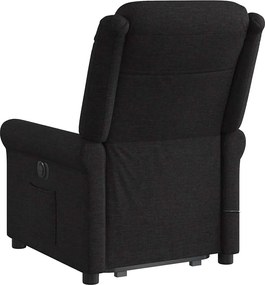 vidaXL Πολυθρόνα Μασάζ Ηλεκ. Ανακλινόμενη με Ανύψωση Μαύρη Υφασμάτινη