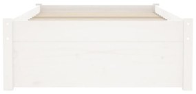 Πλαίσιο Κρεβατιού Λευκό 75x190 εκ. Μασίφ Ξύλο Small Single 814910