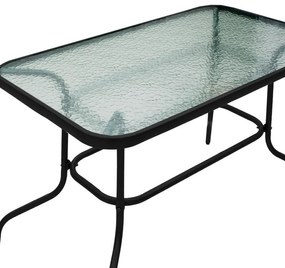 Τραπέζι Valor μέταλλο μαύρο-γυαλί 110x60x70εκ 110x60x70 εκ.