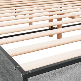 vidaXL Πλαίσιο Κρεβατιού Γκρι Sonoma 140x190 εκ. Επεξ. Ξύλο &amp; Μέταλλο