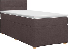 vidaXL Κρεβάτι box spring με στρώμα Σκούρο Καφέ 100 x 200 cm Ύφασμα