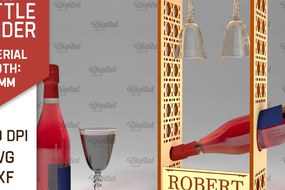 Σετ των 2 Intra απο ξύλο plywood 3mm-4mm πάχος – Ξύλινη θήκη για μπουκάλι κρασιού Δίασταση 20x20 cm INTRAFABR-100540934