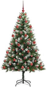 vidaXL Τεχνητό Δέντρο Χριστουγέννων με μέρη που αναδιπλώνονται και χιονάκι