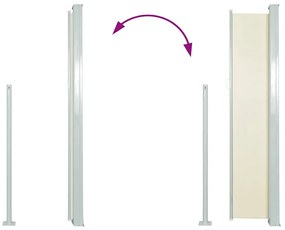vidaXL Σκίαστρο Πλαϊνό Συρόμενο Βεράντας Κρεμ 170 x 300 εκ.