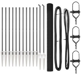 vidaXL Στύλος Περιφράξεων Γκρι 50 x 1,5 m (12 x 12 mm πλέγμα)