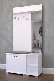 Stewehome Λευκή ντουλάπα από Συνθετικό ξύλο Λευκό 90x33x177 cm