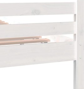 vidaXL Πλαίσιο Κρεβατιού Λευκό 135x190 εκ. από Μασίφ Ξύλο Double