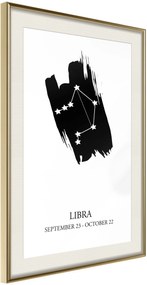 Αφίσα - Zodiac: Libra I - 20x30 - Χρυσό - Με πασπαρτού