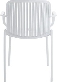 Πολυθρόνα Teragi στοιβαζόμενη pakoworld pp με UV protection λευκή 59x57x82εκ