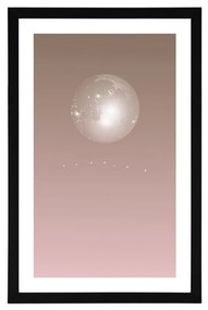 Αφίσα με παρπαστού Φεγγάρι σε απαλούς τόνους - 40x60 black