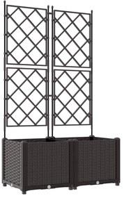 vidaXL Γλάστρα Κήπου με Πλέγμα 2 τεμ Καφέ 80x40x143 εκ