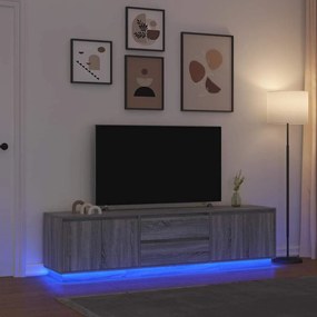 Ντουλάπι τηλεόρασης με φώτα LED Παλιό ξύλο 100x41x50 εκ. - Καφέ