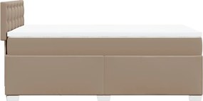 vidaXL Κρεβάτι Boxspring με Στρώμα Καπουτσίνο 90x200εκ.από Συνθ. Δέρμα