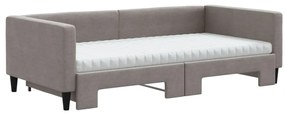 vidaXL Καναπές Κρεβάτι Συρόμενος Taupe 100x200εκ. Υφασμάτινος Στρώματα