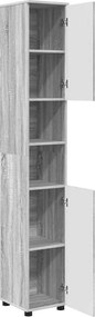 vidaXL Ντουλάπι Μπάνιου Γκρίζο Σονομα 30 x 35 x 192 εκ.
