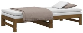 vidaXL Καναπές Κρεβάτι Συρόμενος Μελί 2x(90x190) εκ. Μασίφ Ξύλο Πεύκου