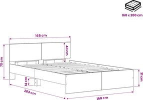 vidaXL Κρεβάτι με Κεφαλάρι Artisan Δρυς 160 x 200 cm