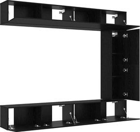 vidaXL Σετ επίπλου τηλεόρασης 5 pcs Μαύρη Οξυά Επεξεργασμένο ξύλο
