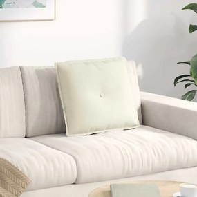 vidaXL Μαξιλάρι Πλάτης Κρεμ 50 x 45 εκ. Υφασμάτινο Κορντουρά