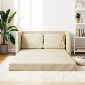 Καναπές-Κρεβάτι Δαπέδου 2 σε 1 Κρεμ 112x174x55 εκ. Ύφασμα - Κρεμ
