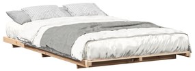 vidaXL Κρεβάτι δαπέδου Καφέ 140 x 190 cm Μασίφ ξύλο πεύκου