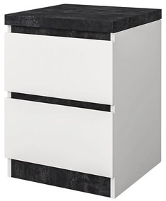 Ξύλινο Κομοδίνο ORLY Nimphea Alba/Dark Concrete 40x40x54cm