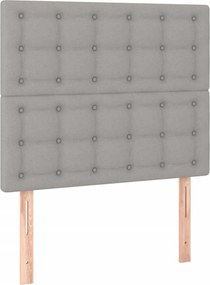 vidaXL Κρεβάτι Boxspring με Στρώμα Ανοιχτό Γκρι 80x200 εκ. Υφασμάτινο