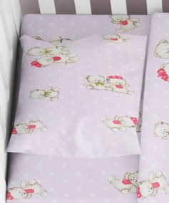 DIMcol ΜΑΞΙΛΑΡΟΘΗΚΗ ΕΜΠΡΙΜΕ ΒΡΕΦ Cotton 100% 35Χ45 Two Lovely Bears 65 Lila