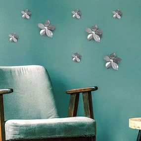 Αυτοκόλλητα Τοίχου Πολυπροπυλενίου Flowers 3D 24017 Silver Ango Πολυπροπυλένιο