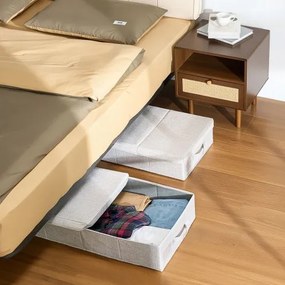 VEVOR Under Bed Storage 48L Foldable Underbed Box for Clothes Organization 2Pack