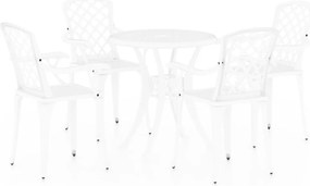 vidaXL Σετ Επίπλων Bistro 5 Τεμαχίων Λευκό από Χυτό Αλουμίνιο