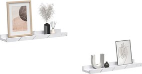 vidaXL Ράφι Τοίχου Επιτοίχιο 2 pcs Λευκό Μάρμαρο 40 x 9 x 3 cm