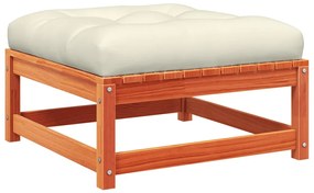 vidaXL Υποπόδια Κήπου 2 τεμ Καφέ Κεριού Μασίφ Ξύλο Πεύκου με Μαξιλάρια