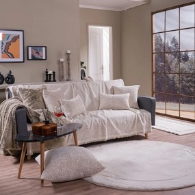 Ριχτάρι Mineapolis 01 Ecru Teoran Τριθέσιο 180x300cm Βαμβάκι-Ακρυλικό