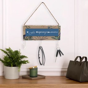 Ξύλινη Κρεμάστρα Τοίχου 3 Θέσεων 25x16cm