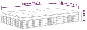 Στρώμα με Pocket Springs Μεσαία Plus Σκληρότητα 120x200 εκ. - Λευκό